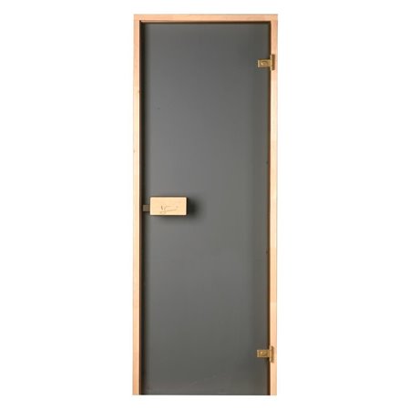  Bastudörrar storlek 7x20   Bastudörr 7x20 Classic i grått glas och furukarm   Rök grått glasKarm i furu